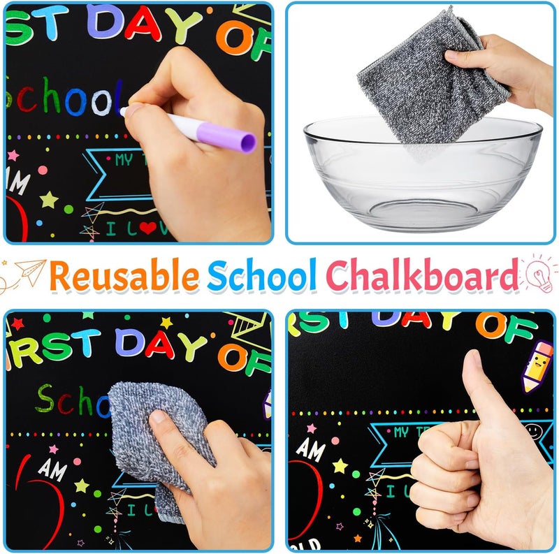 multiwins First and Last Day of School Double Sided Sign with Frame- 14”x11” Reusable Dry Erase Board - Back to School Supplies for Kindergarten Preschool - Image 4